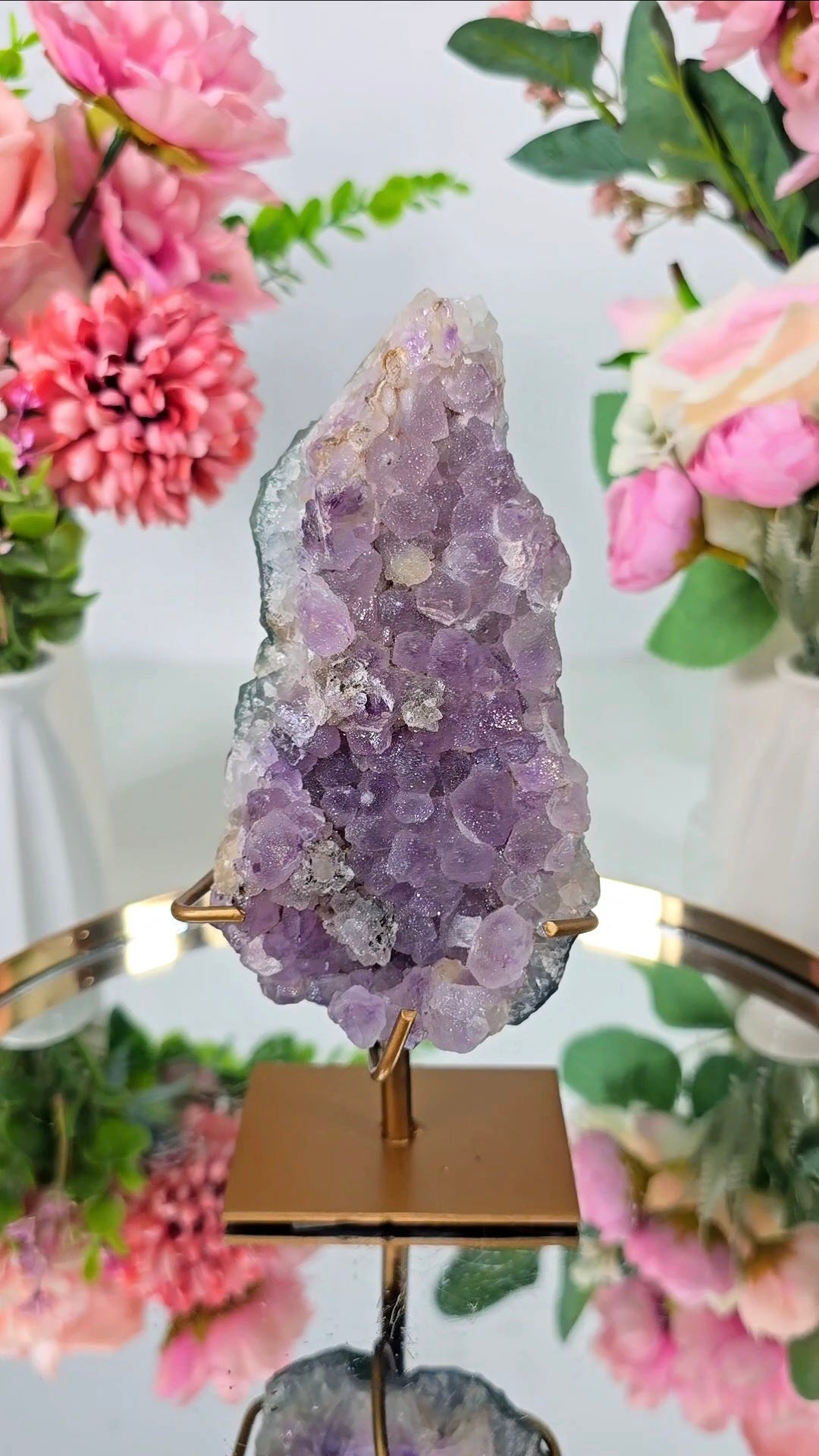 Sugar Druzy Amethyst on Stand 50