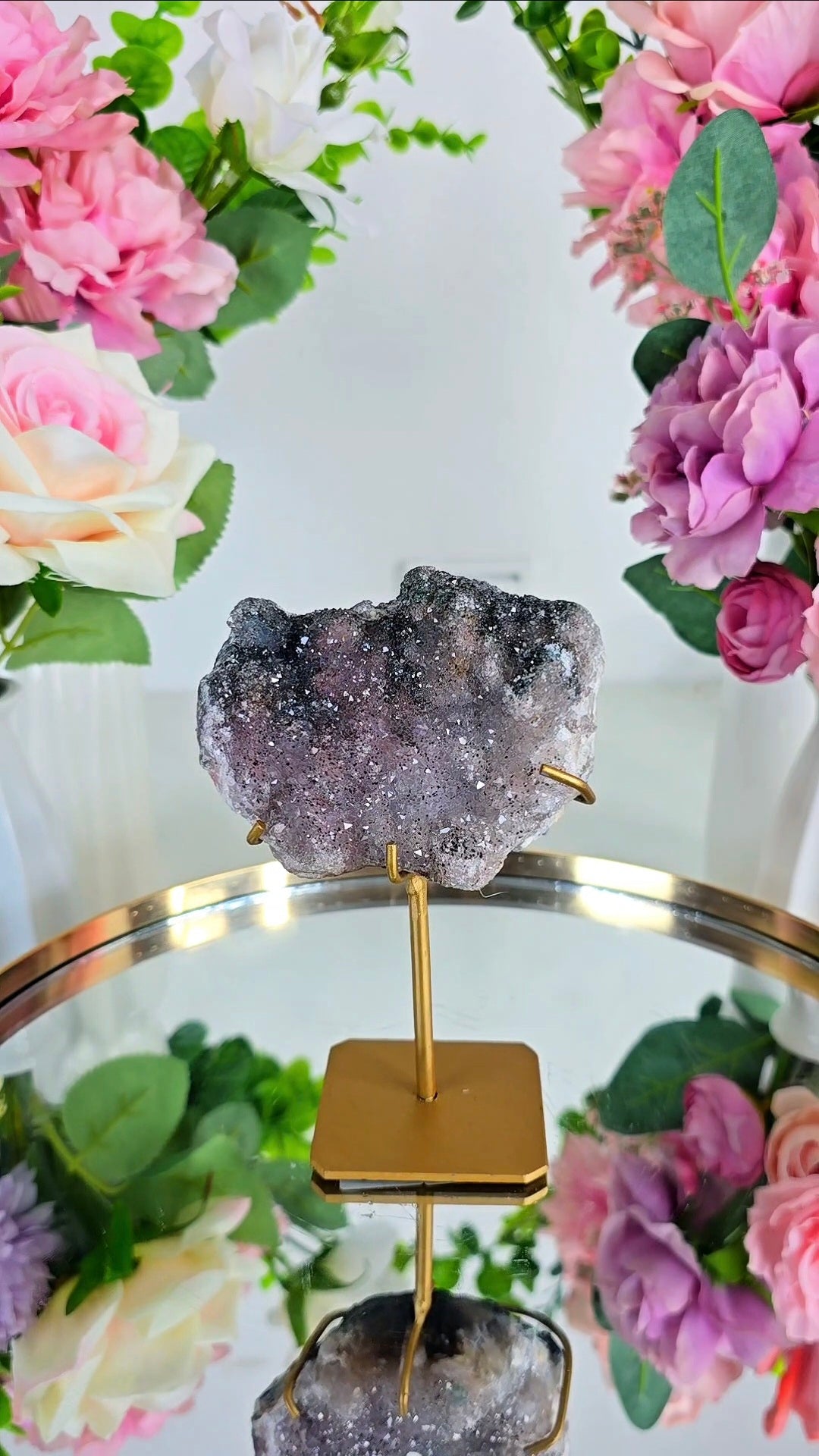 Quartz / Chalcedony Piece on Stand