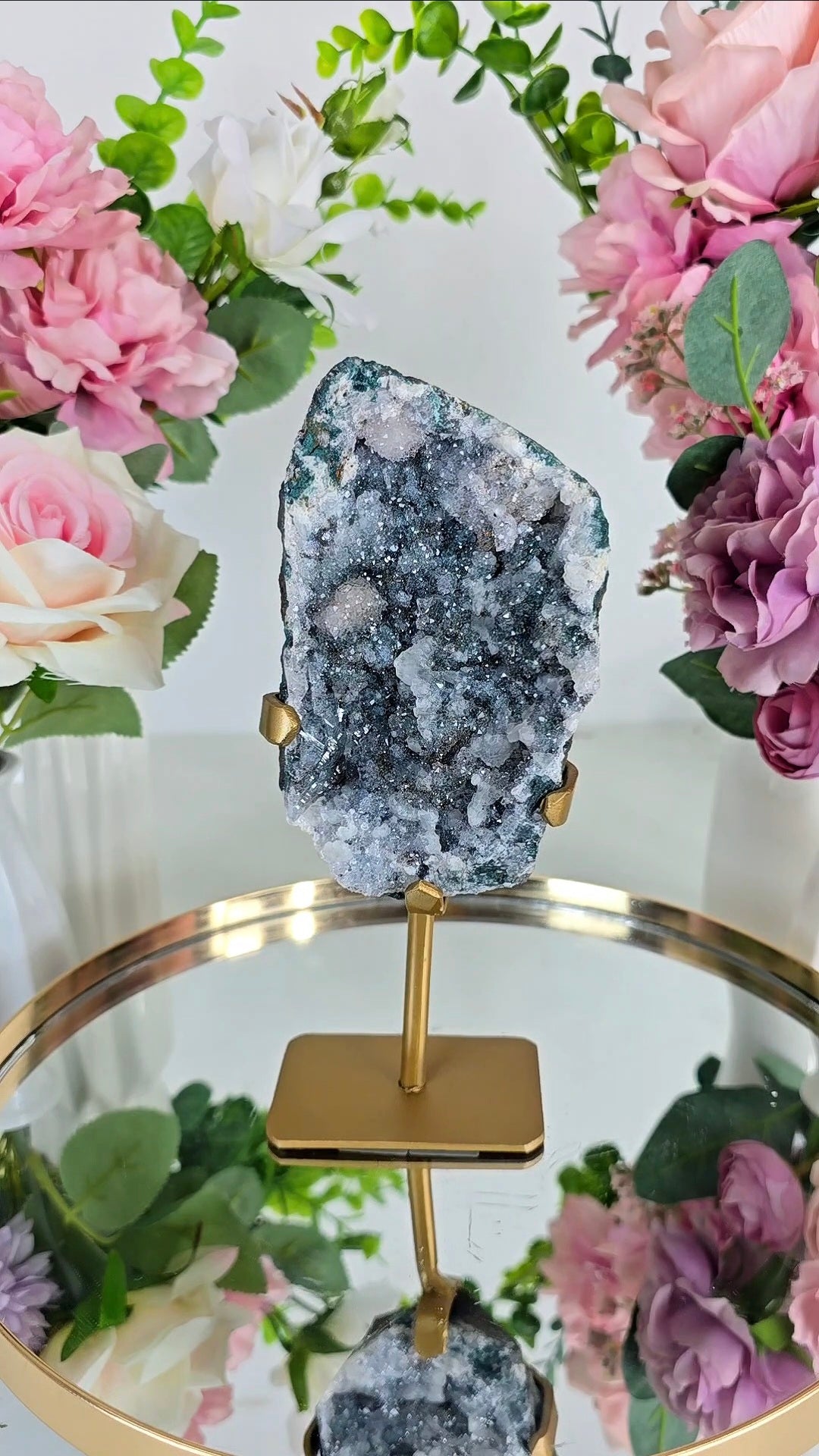 Quartz / Chalcedony Piece on Stand