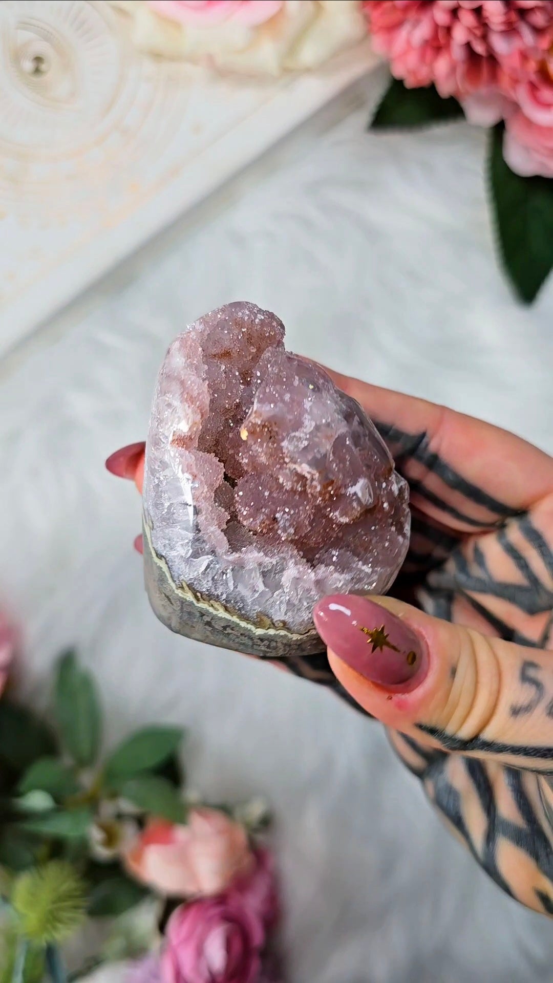 Sugary Rainbow Amethyst Cut Base