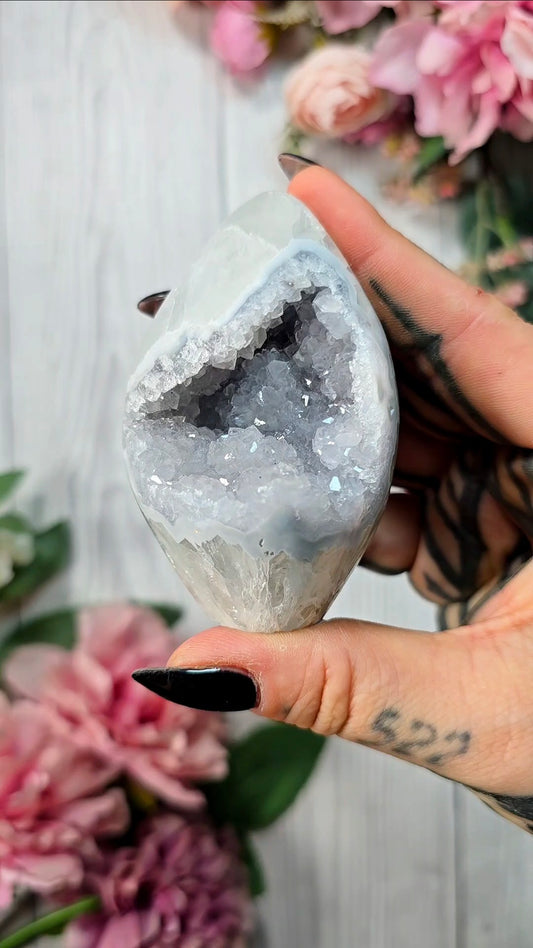 Druzy Agate Flame / Egg 01