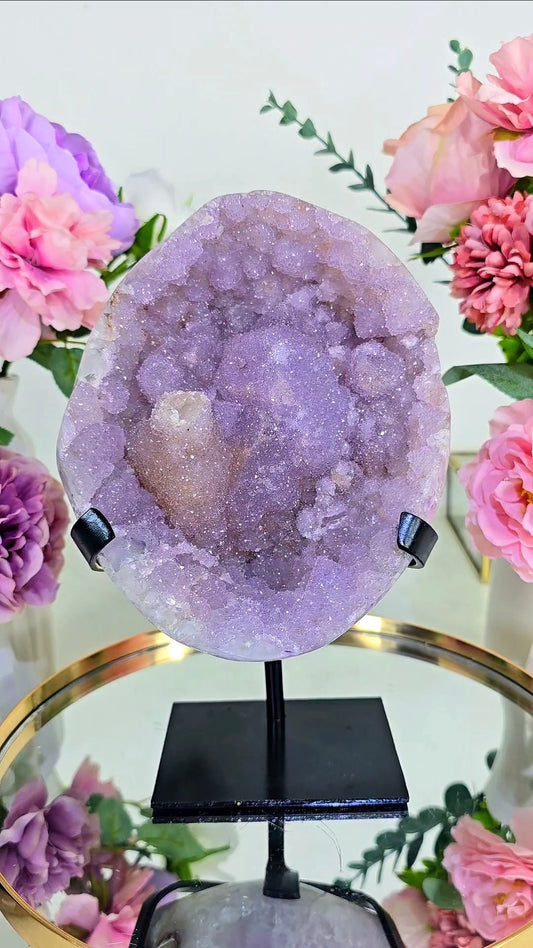 Sugary Rainbow Amethyst Piece on Stand