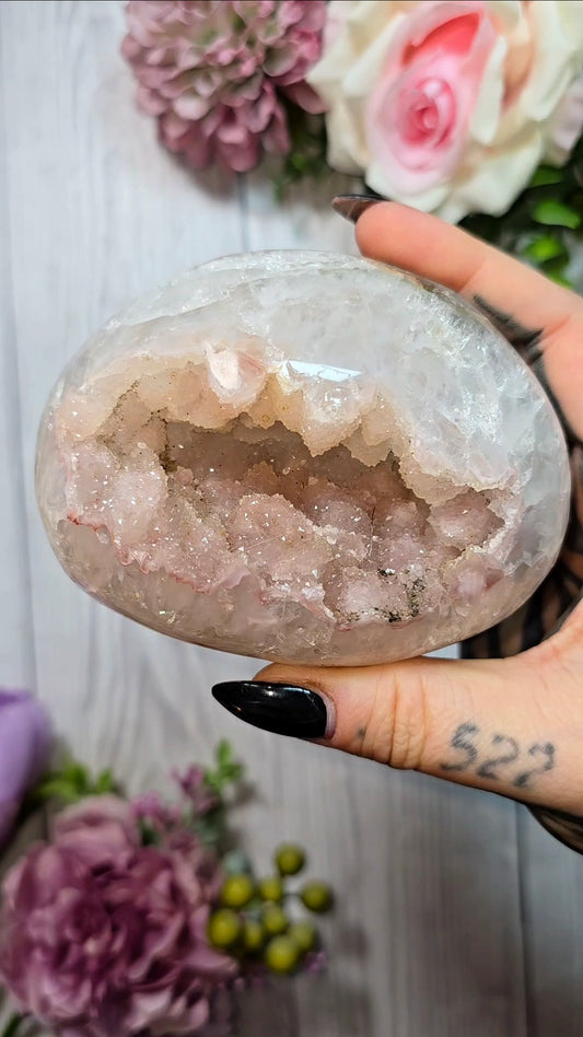 Sugary Rainbow Amethyst Geode