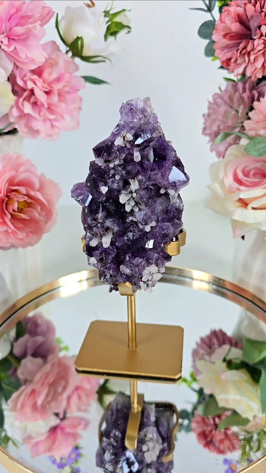 Amethyst / Calcite Formation on stand