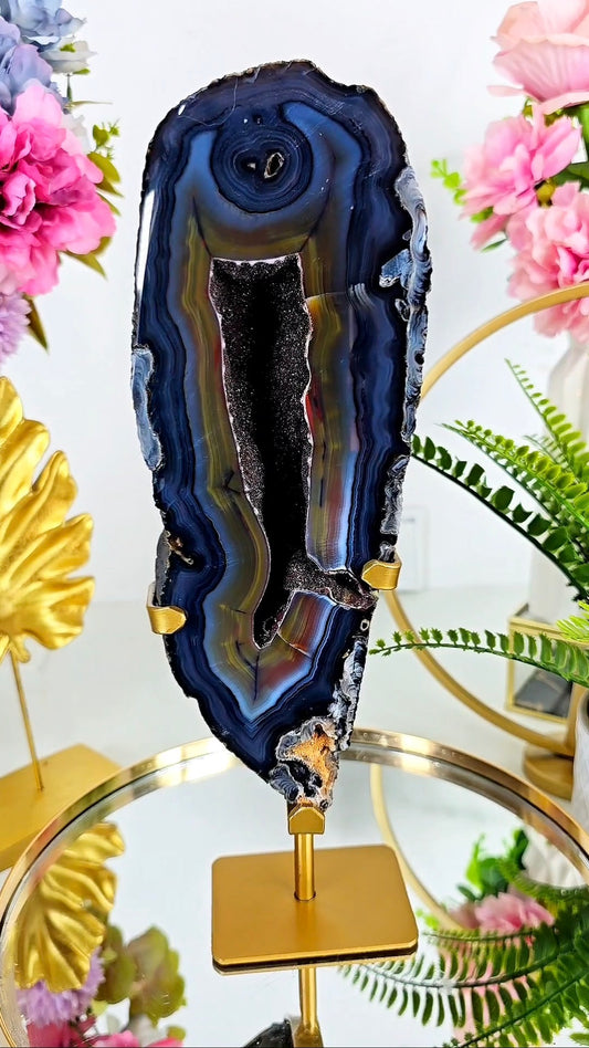 Agate / Amethyst Geode on stand