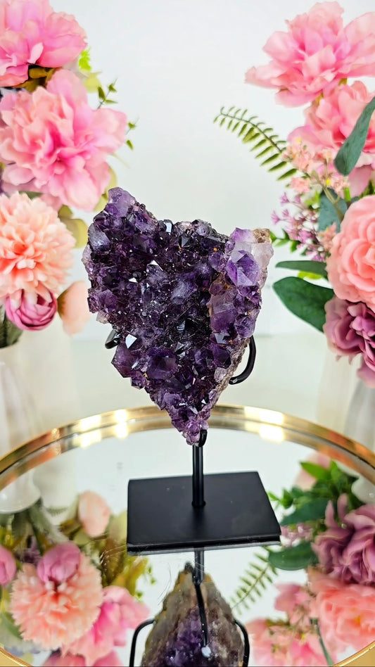 Druzy Dark Amethyst Formation on stand A10