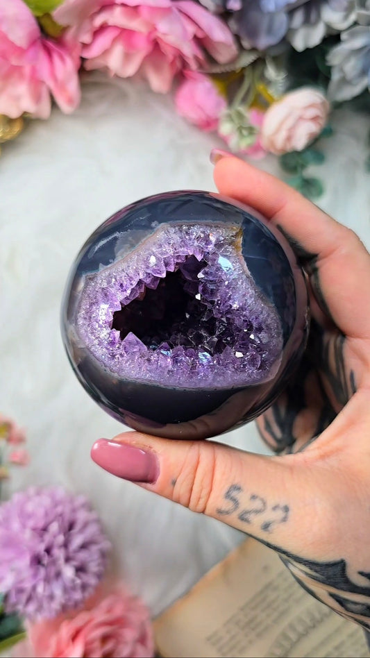 Druzy Agate / Amethyst Sphere CS248