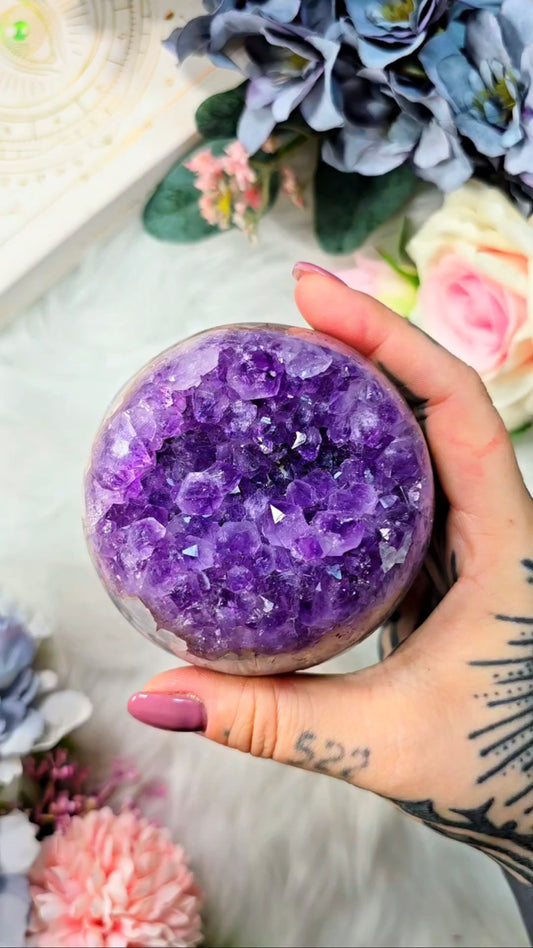 Druzy Amethyst / Agate Sphere CS255