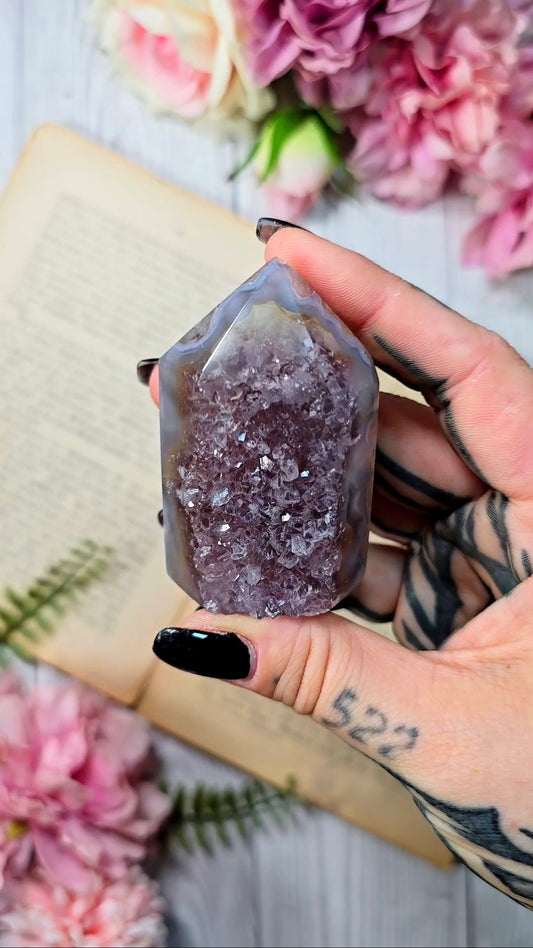 Druzy Agate / Amethyst Tower CT667