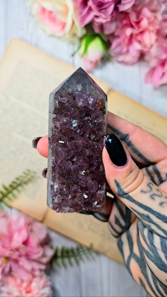 Druzy Agate / Amethyst Tower CT668