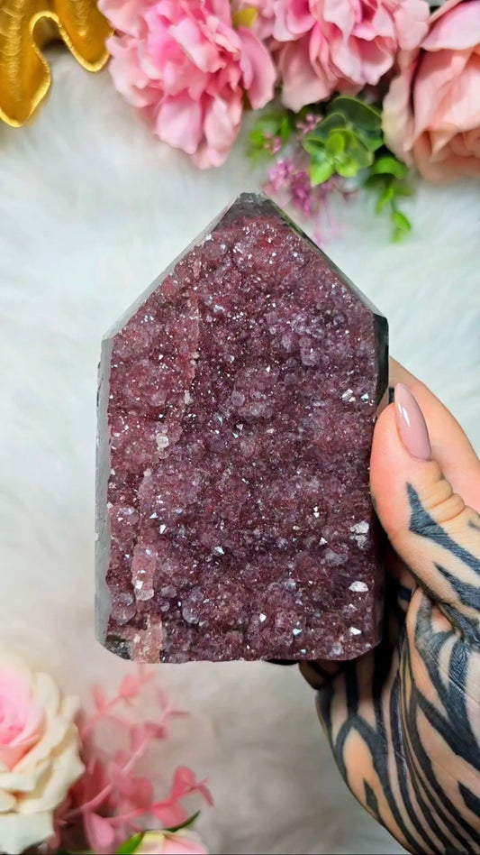 Druzy Rainbow Amethyst Tower CT687 (damaged tip)