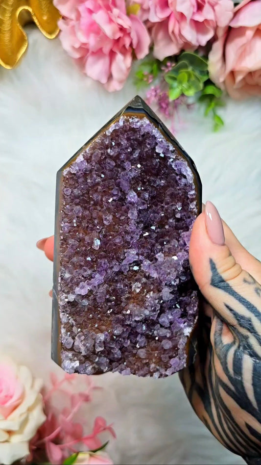 Druzy Agate / Amethyst Tower CT688