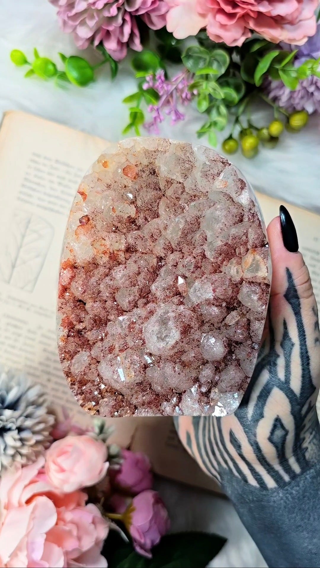 Quartz & Hematite Cut Base 74