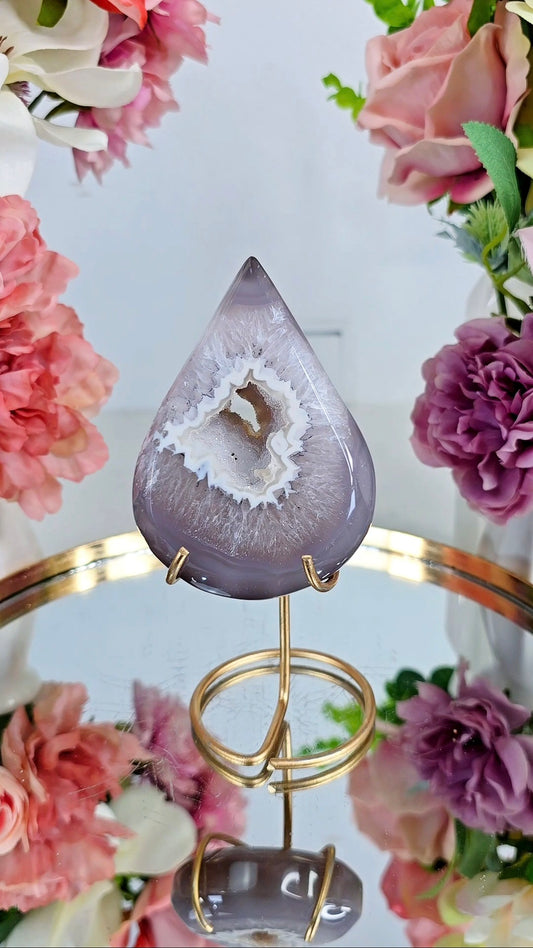Druzy Agate Drop on stand D07