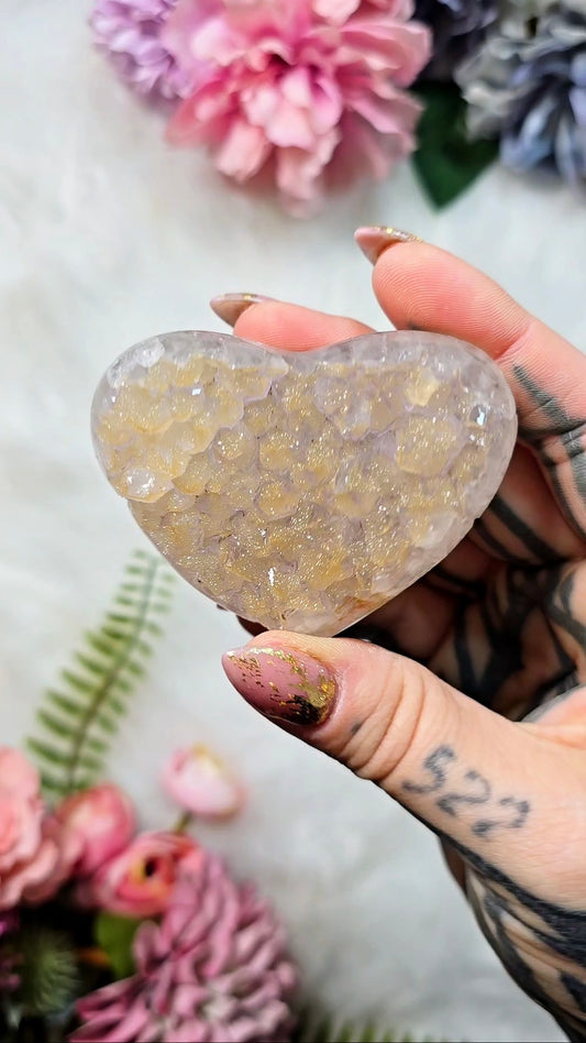 Rainbow Amethyst Heart