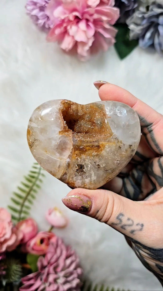 Rainbow Amethyst Heart