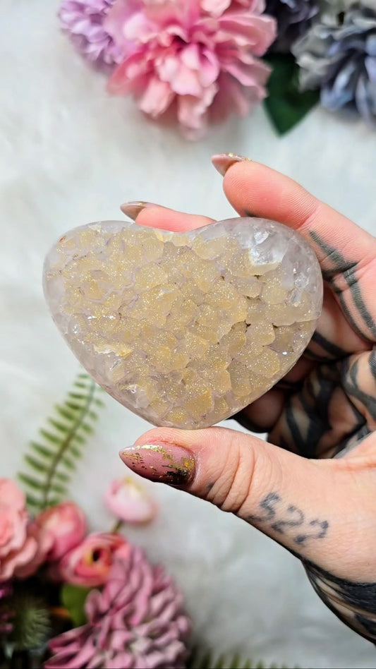 Rainbow Amethyst Heart