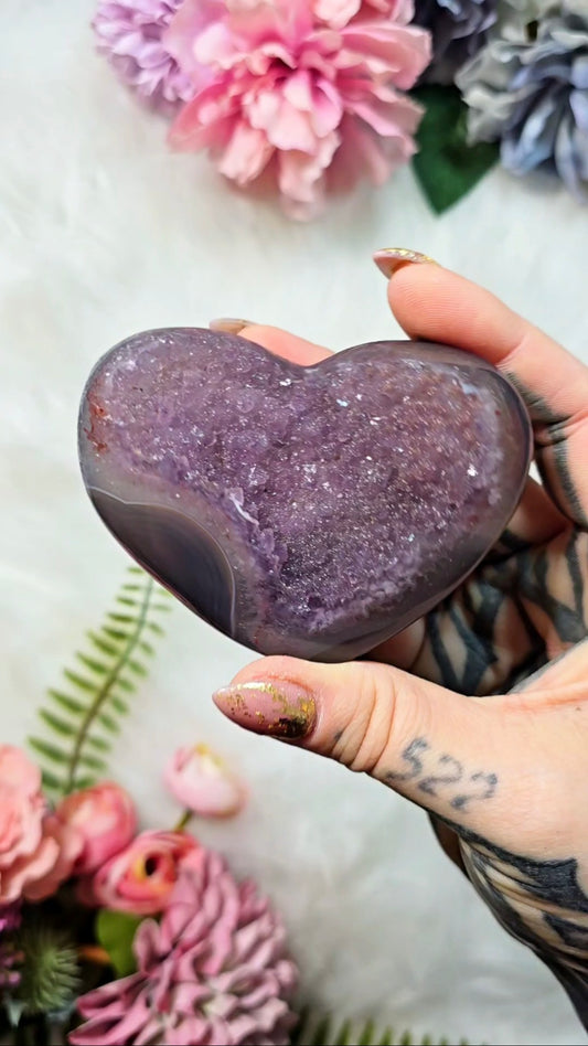 Rainbow Amethyst Heart
