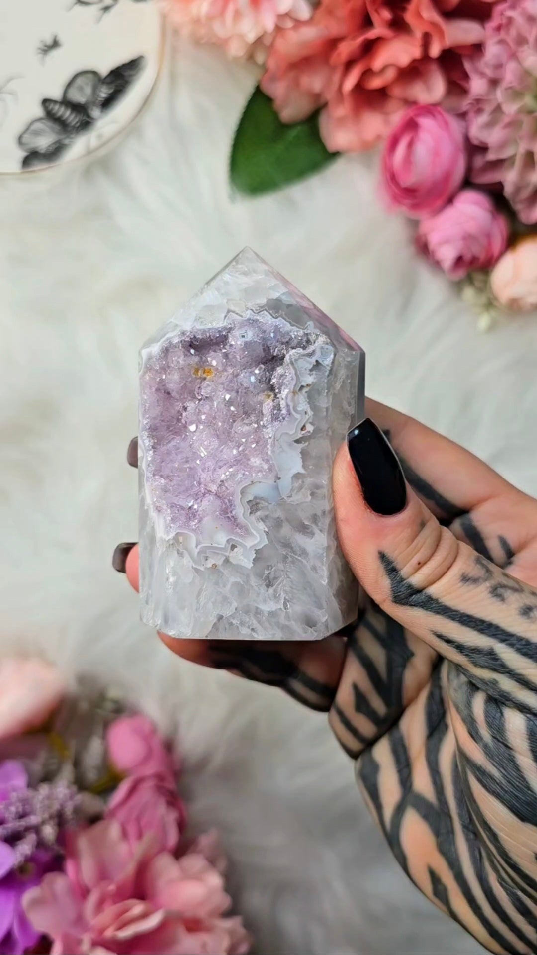 Druzy Agate / Amethyst Tower CT740