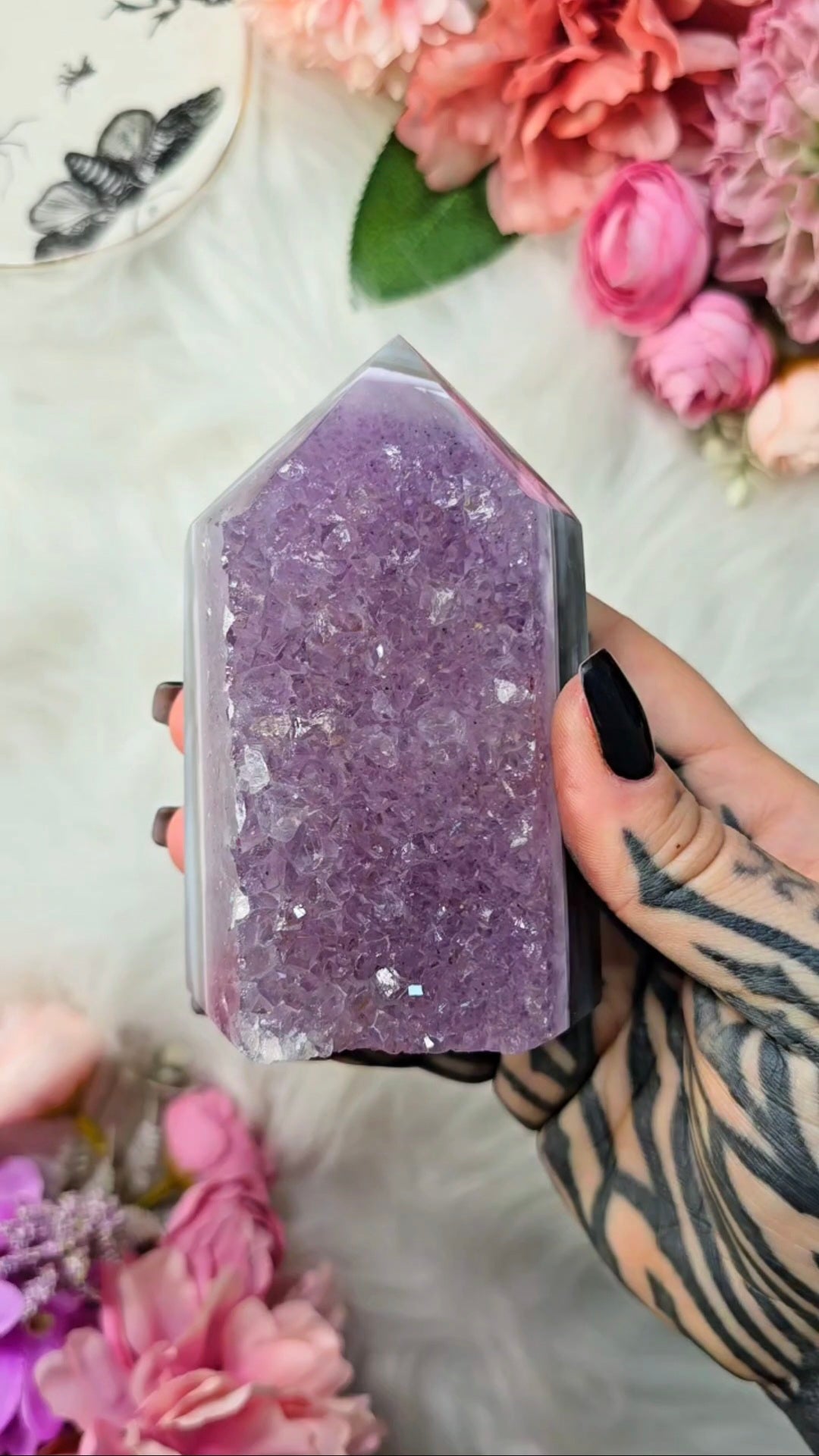 Druzy Agate / Amethyst Tower CT742