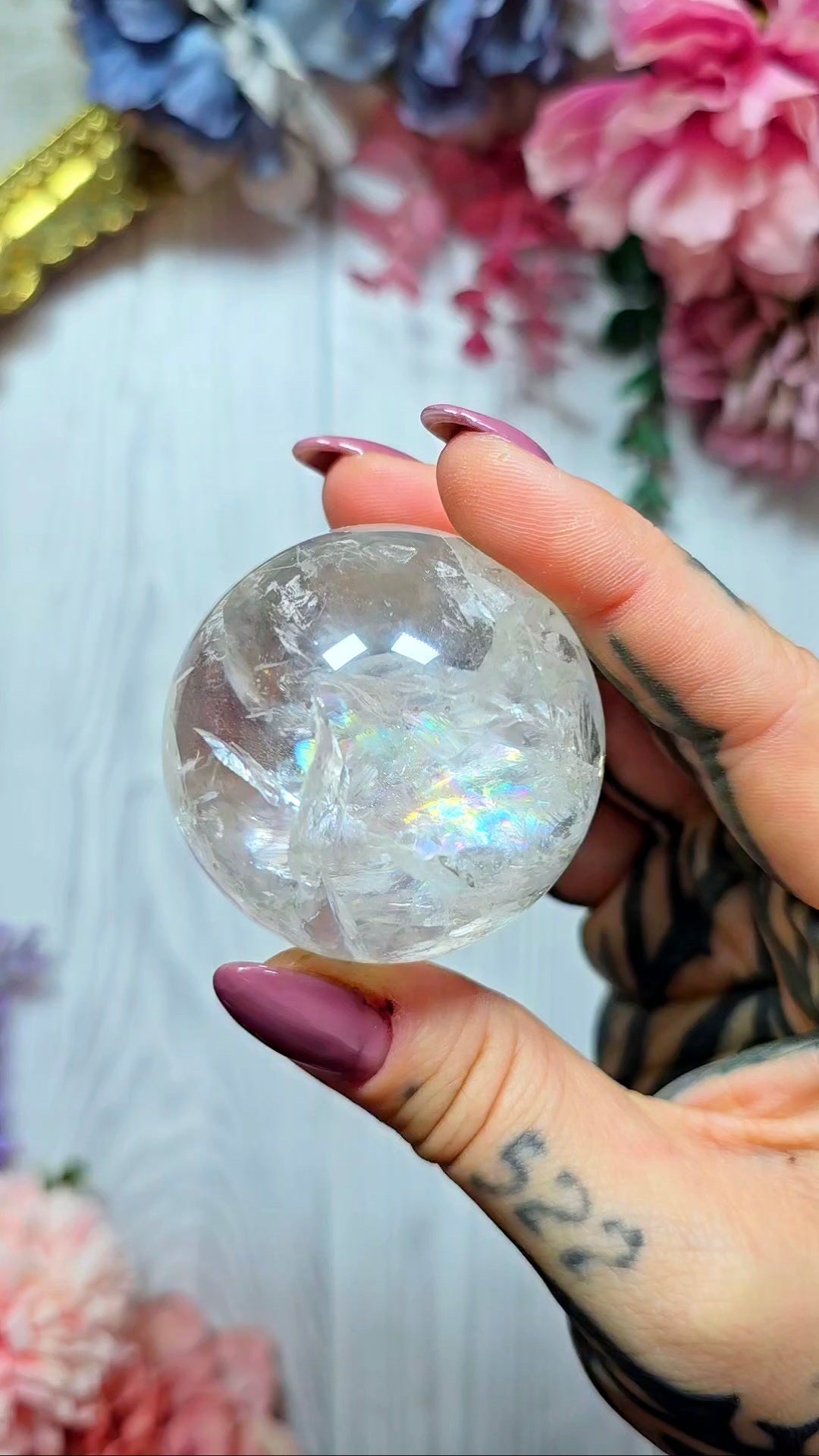 🌈 Rainbow Clear Quartz Sphere 02