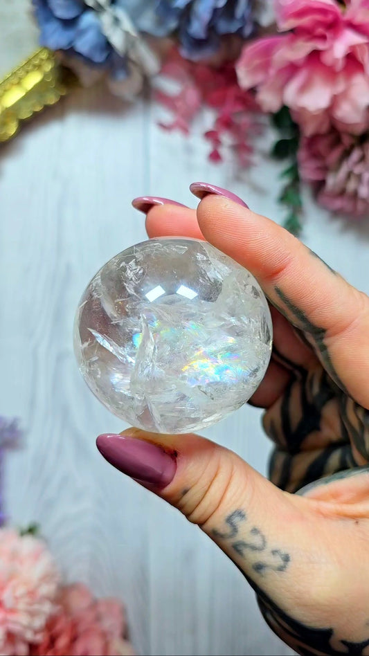🌈 Rainbow Clear Quartz Sphere 02