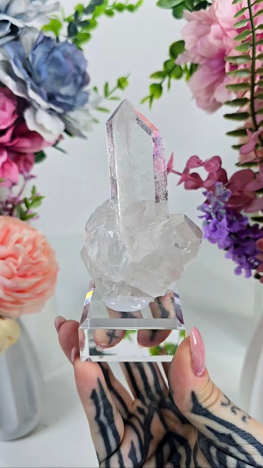 Clear Quartz Cluster on Base