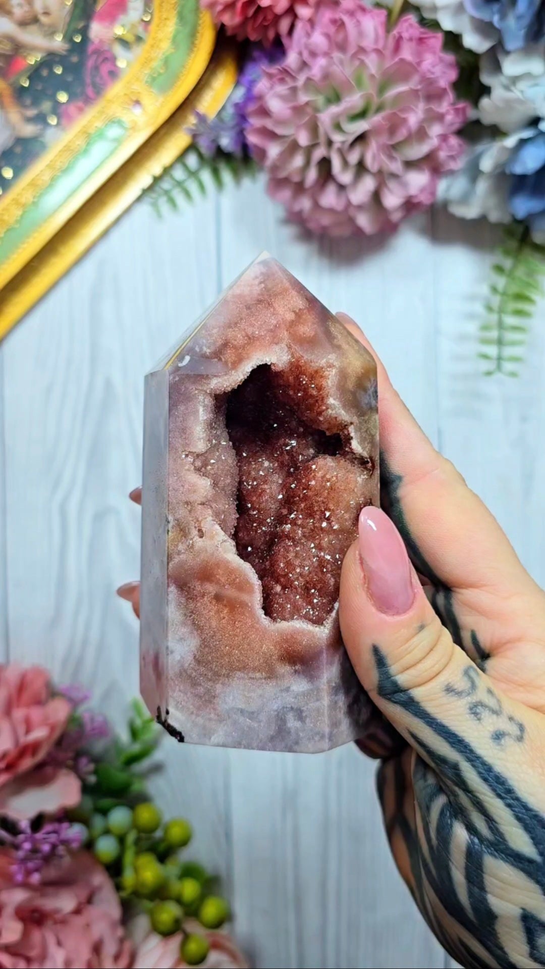 Pink Amethyst Tower 367g brazil mineral specimen