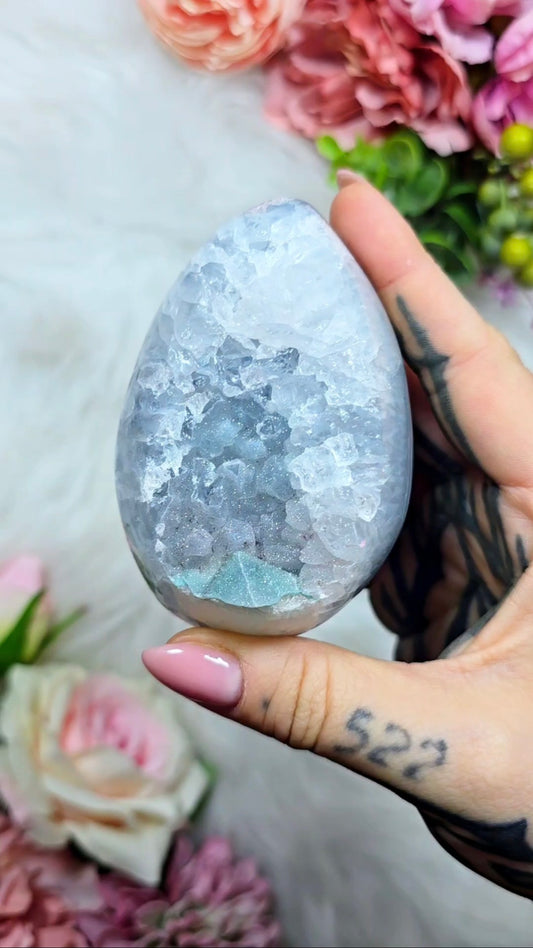 Sugary Druzy Rainbow Amethyst Egg 22