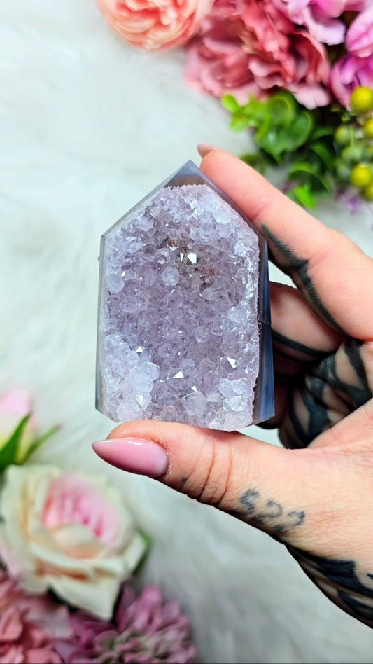 Druzy Agate / Amethyst tower CT769