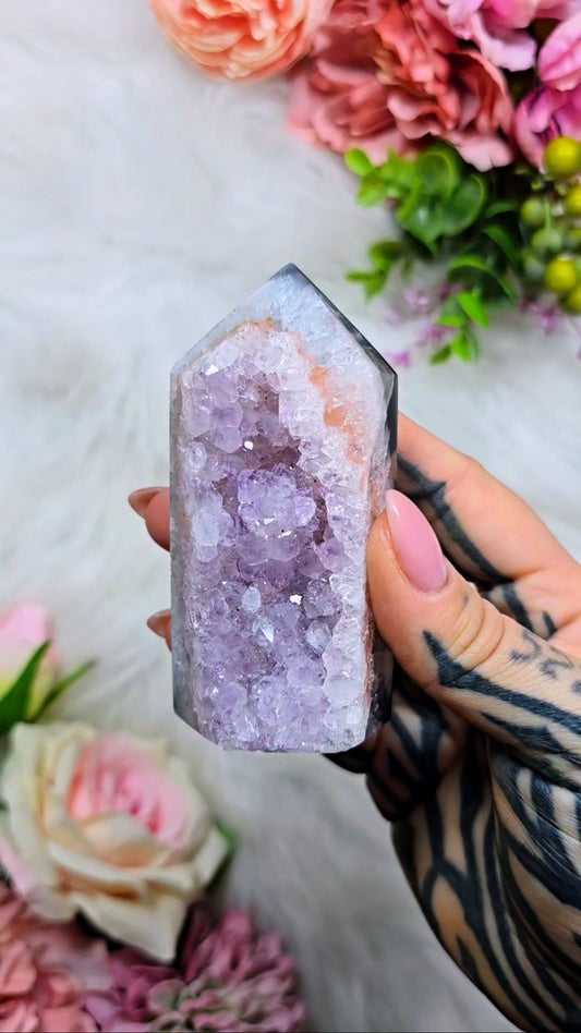 Druzy Agate / Amethyst tower CT774