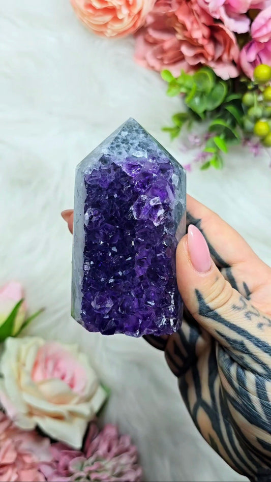 Druzy Agate / Amethyst tower CT775