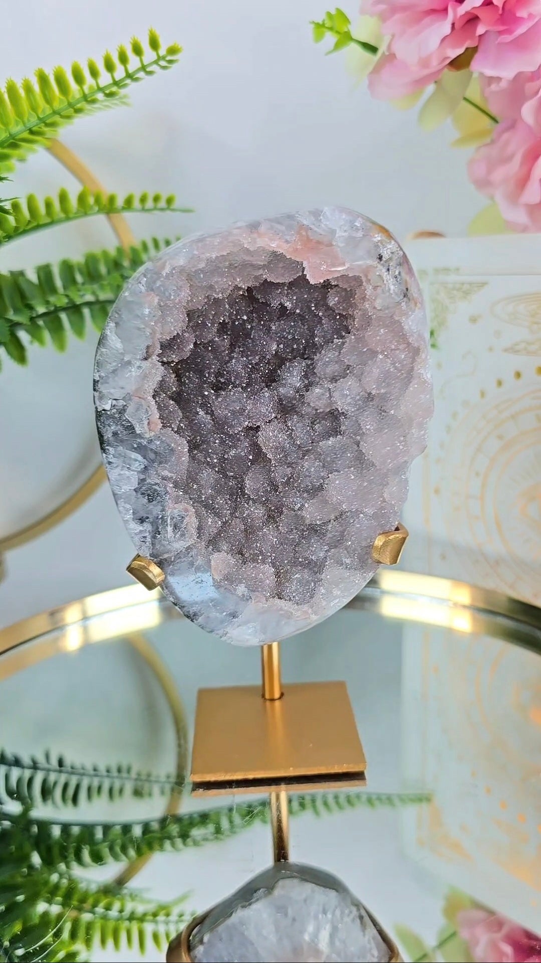 Sugary Rainbow Amethyst Piece on Stand 85 — Natural Mineral Statement Piece