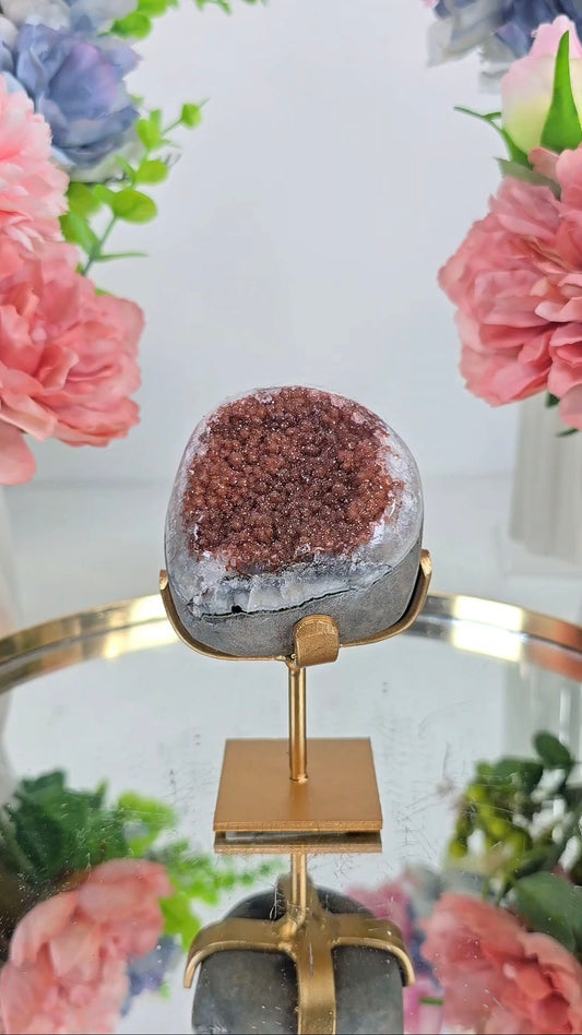 Sugar Druzy Rainbow Amethyst Piece on Stand 90 — Natural Mineral Statement Piece