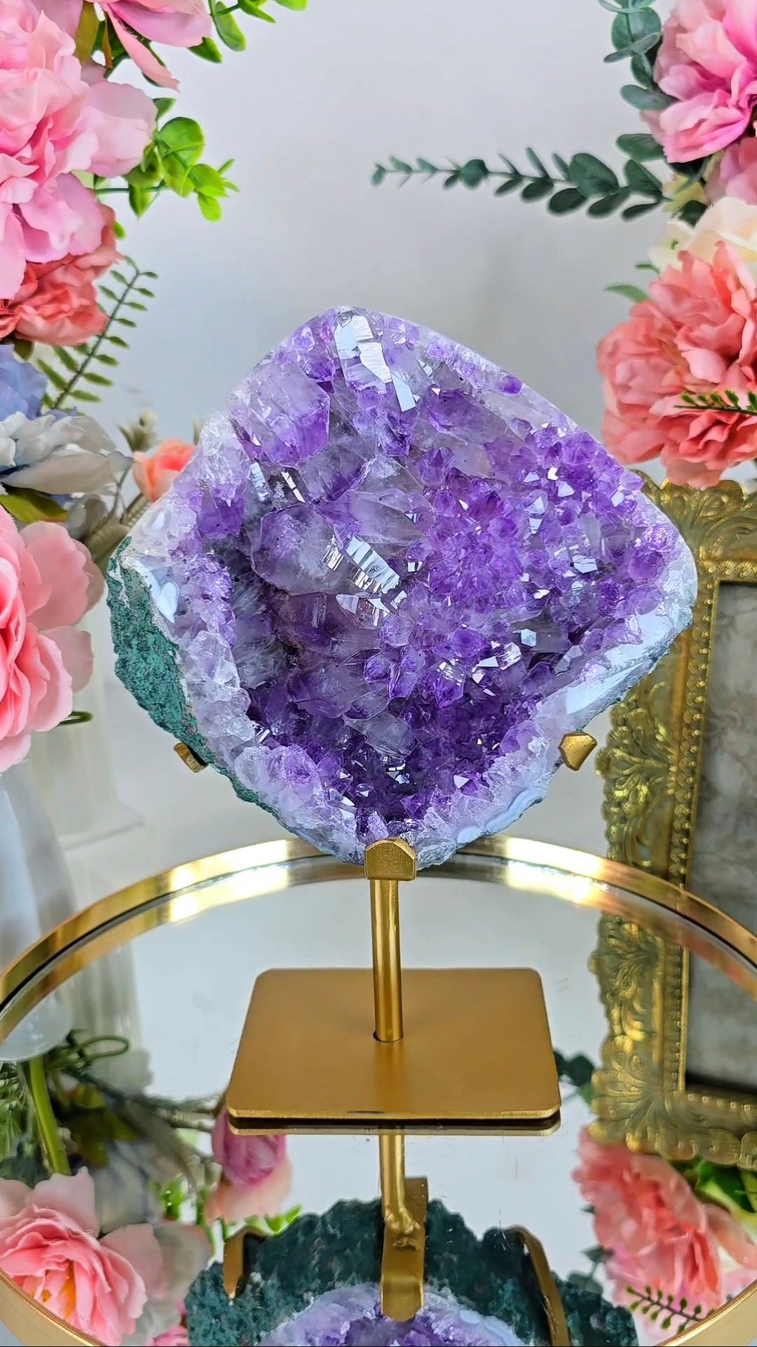 Big Amethyst Formation on stand