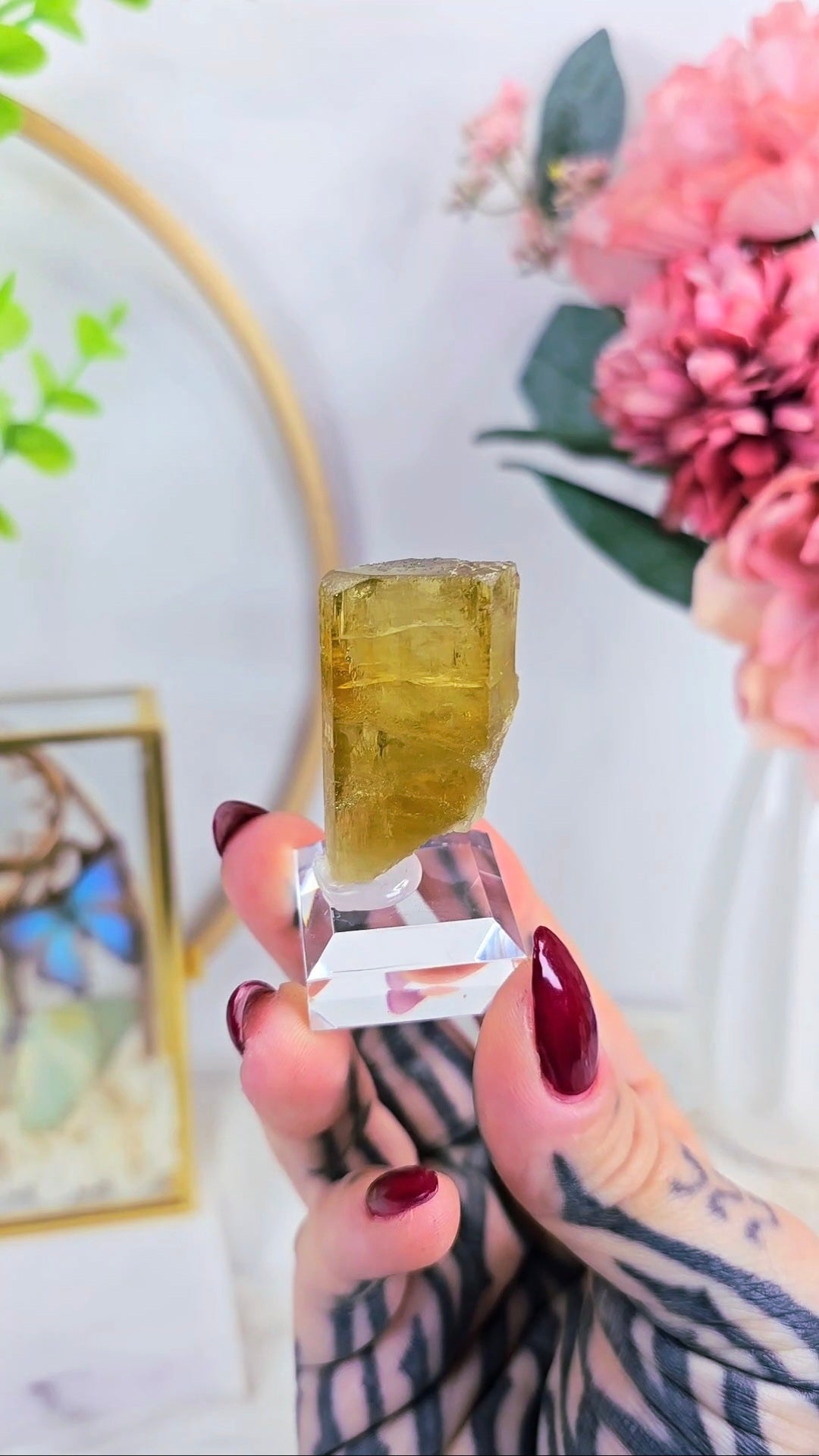 Heliodor Specimen on Base 06