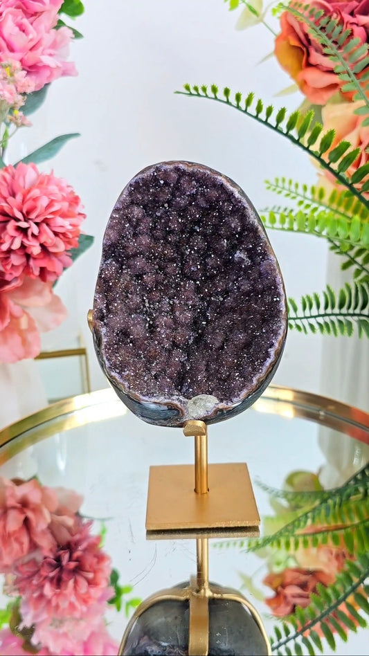 Druzy Rainbow Amethyst on Stand 110