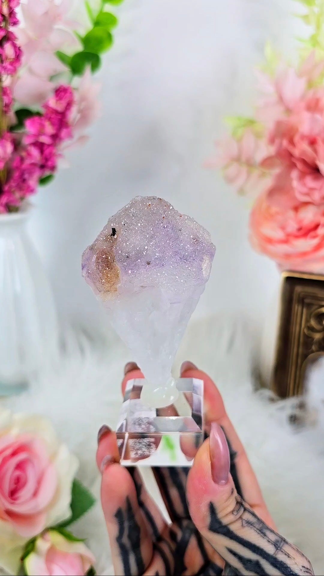 Sugar Druzy Amethyst Point on Base 02