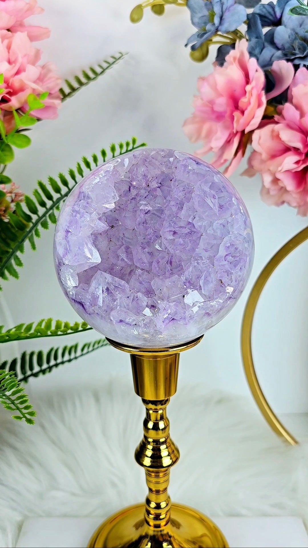Druzy Amethyst Agate Sphere CS273