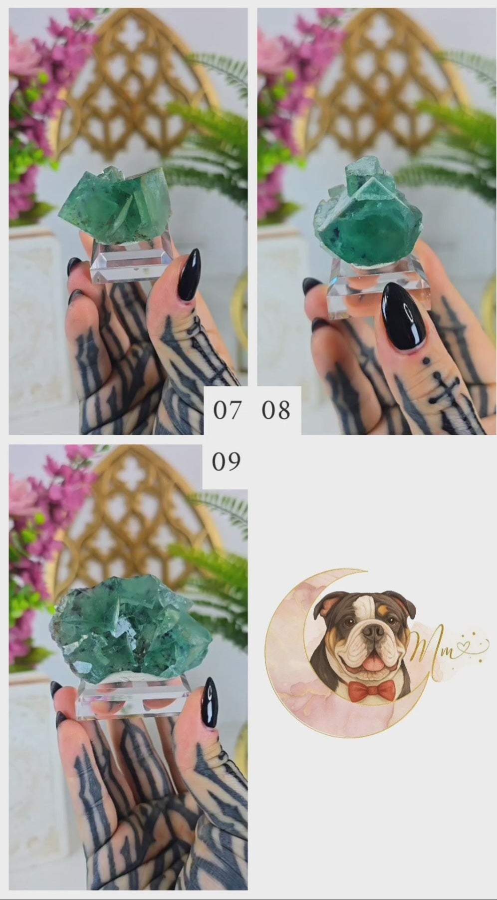 Green Fluorite Specimen on Base