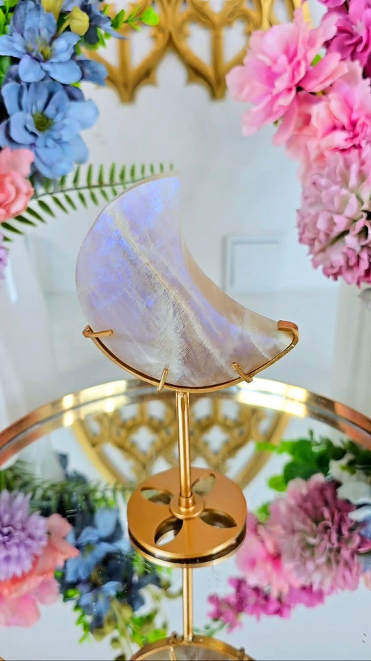 Moonstone Moon on Stand