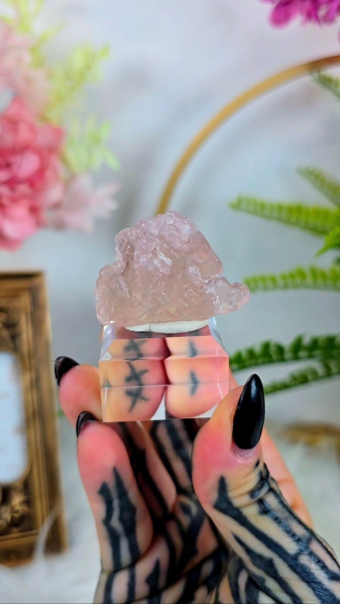 Pink Fluorite Specimen on Base 05