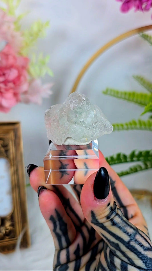 Pink / Green Fluorite Specimen on Base 06