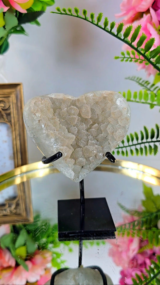 Rainbow Amethyst Heart on Stand CH91