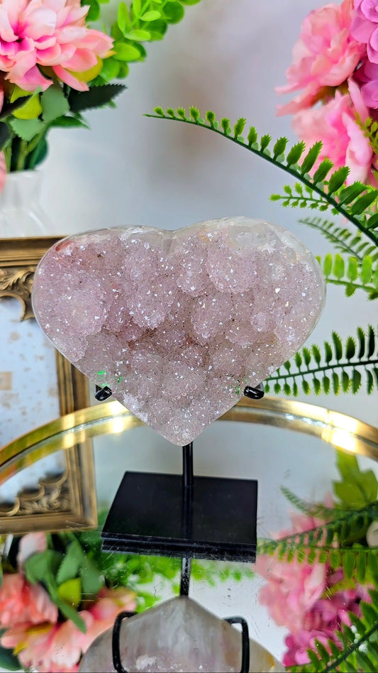 Rainbow Amethyst Heart on Stand CH94