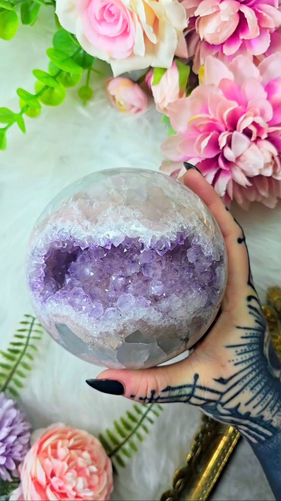 Druzy Amethyst Agate Sphere CS296