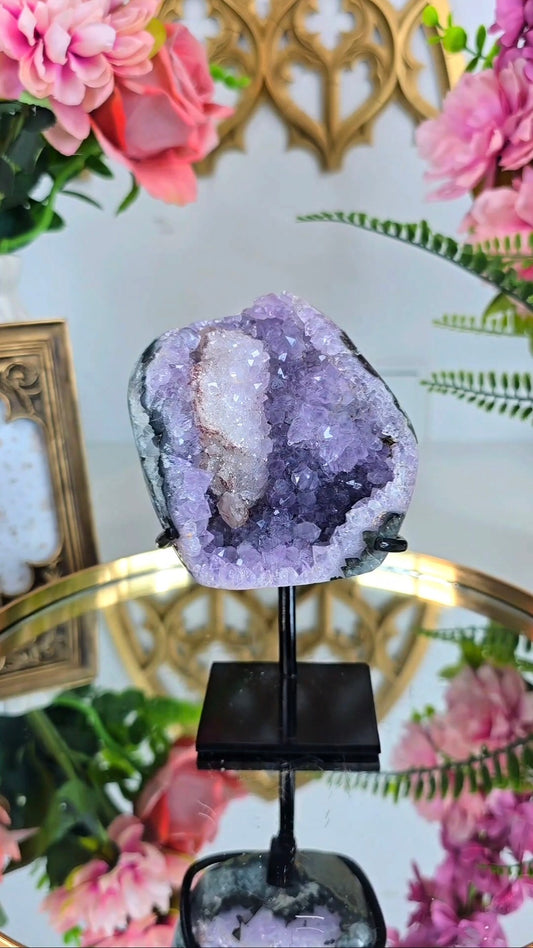 Amethyst with Calcite on Stand 133