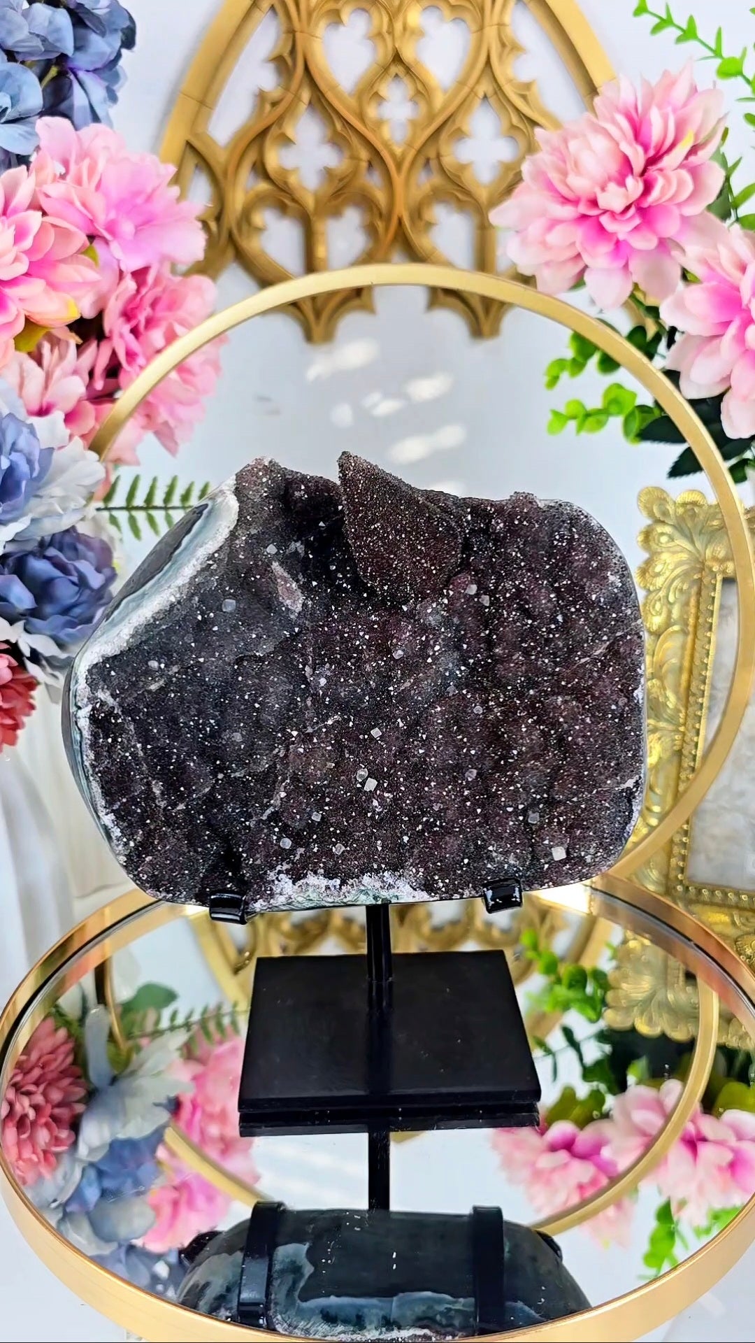 Rainbow Amethyst / Calcite Formation on Stand 150