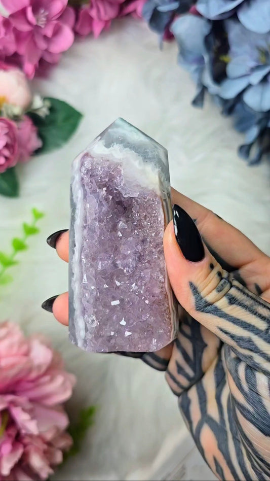 Druzy Rainbow Amethyst tower CT797