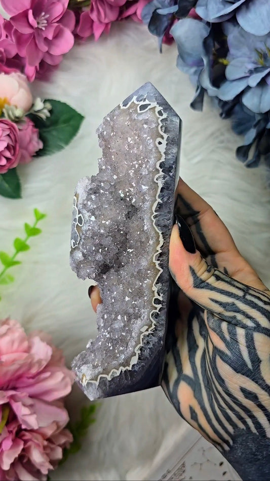 Druzy Rainbow Amethyst tower CT802